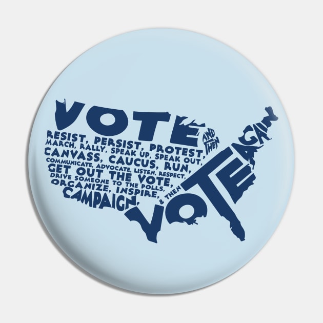 Vote And Then Resist Persist Protest Blue Wave GOTV Design Pin by Forest & Outlaw