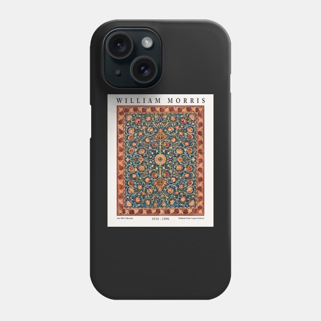 William Morris Exhibition Design Holland Park Carpet Pattern Phone Case by VanillaArt