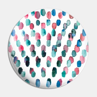 Artistic Watercolor Dots Blue Pink Pin