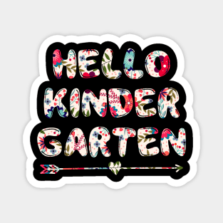 Floral Hello Kindergarten team teacher student back to school Magnet