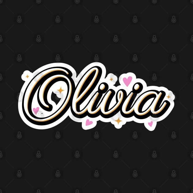 Olivia name cute design by BrightLightArts