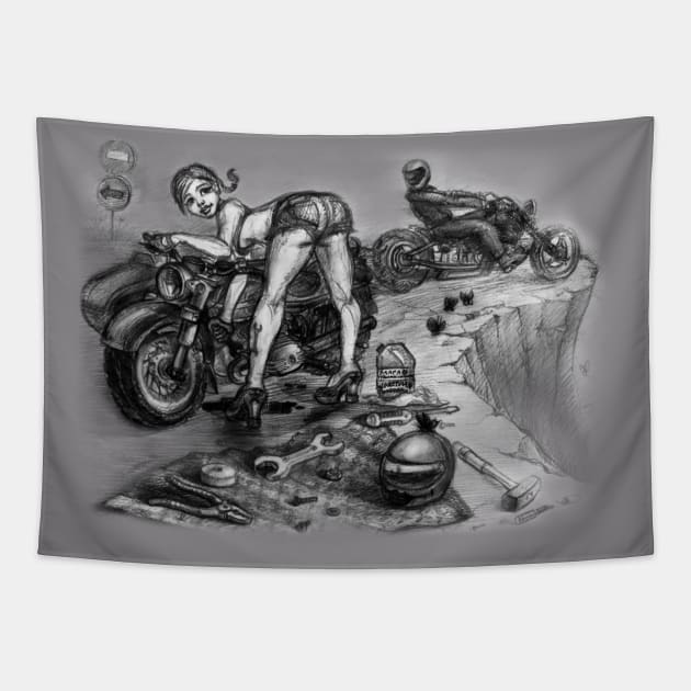 motorbike Tapestry by Ksenia1991