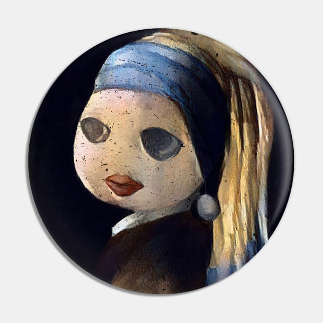 Toon with a Pearl Earring V.2 Pin by Tooniefied