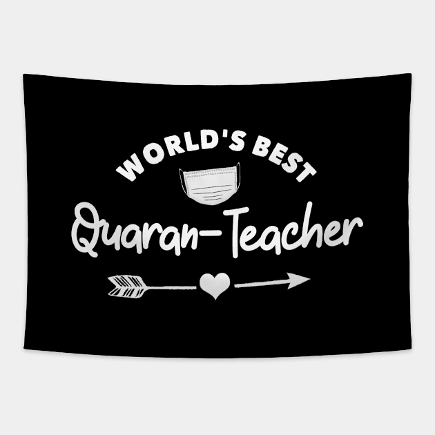 Worlds Best Quaranteacher Tapestry by Cooldruck