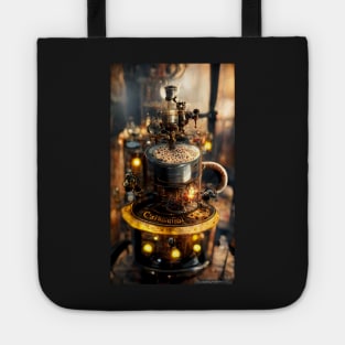 Extra large coffee lover steampunk machine Tote