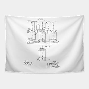 Brewing Beer and Ale Vintage Patent Hand Drawing Tapestry