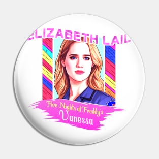 five nights at freddy's movie 2023 Elizabeth Lail as Vanessa graphic design Pin