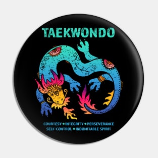 Taekwondo Martial Arts Design with Chinese Dragon Kids Men Women Pin