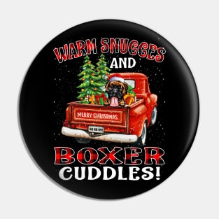 Warm Snuggles And Boxer Cuddles Ugly Christmas Sweater Pin