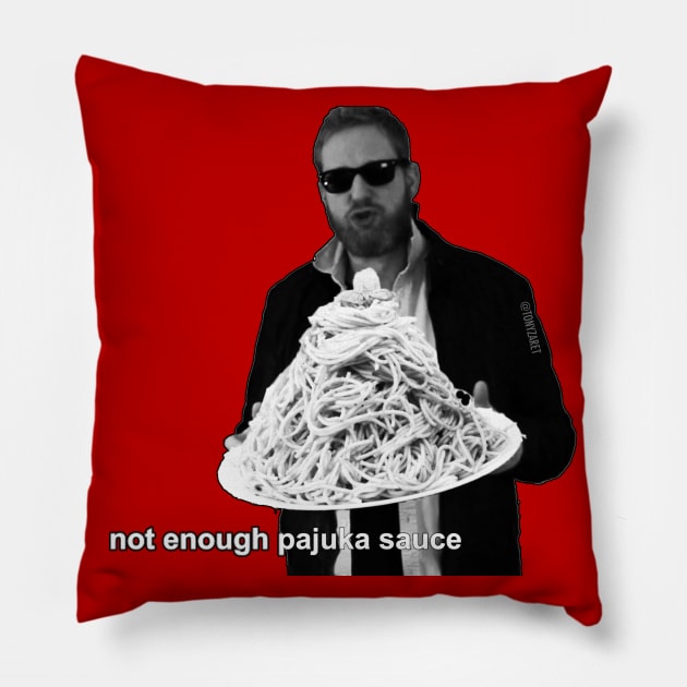 Not Enough Pajuka Sauce (B&W) Pillow by tonyzaret