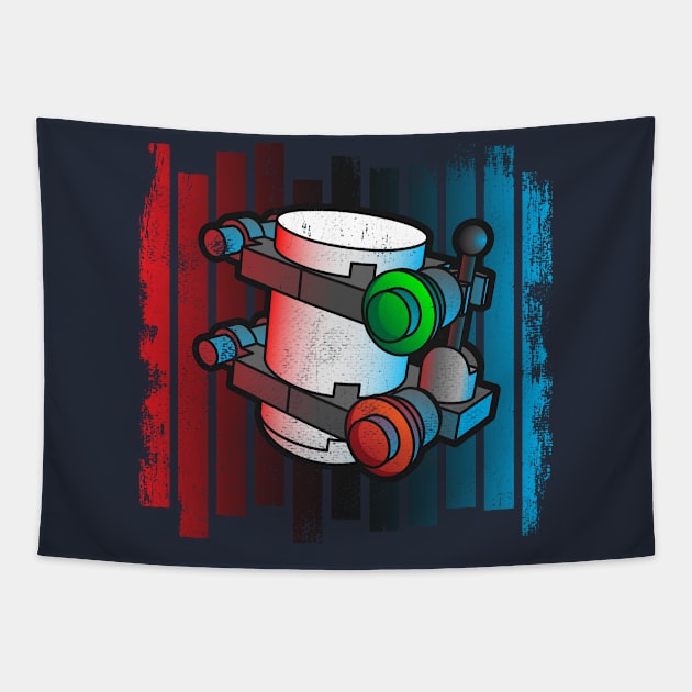 Minikit Red vs Blue Tapestry by Dallen Powell Designs 