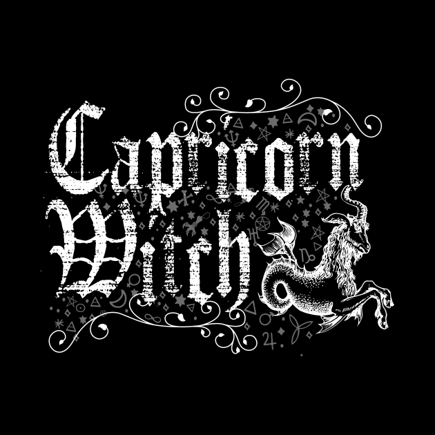 Capricorn Zodiac sign Witch craft vintage distressed Horoscope by Nemons