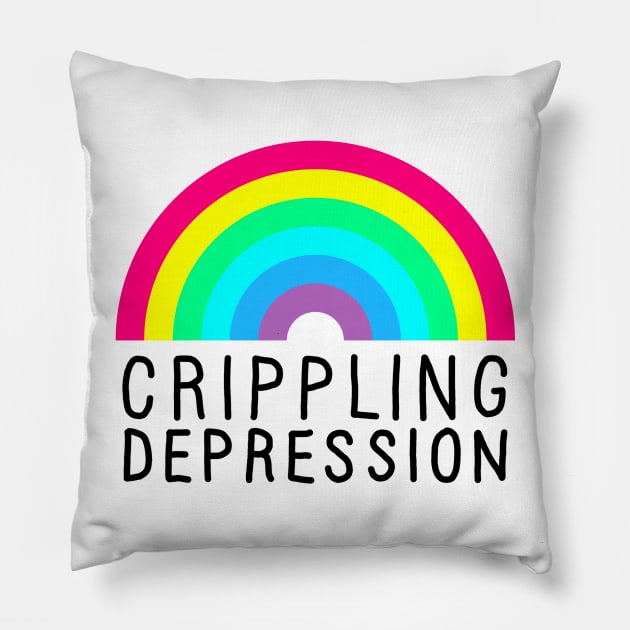 Crippling Depression Rainbow Pillow by GAz