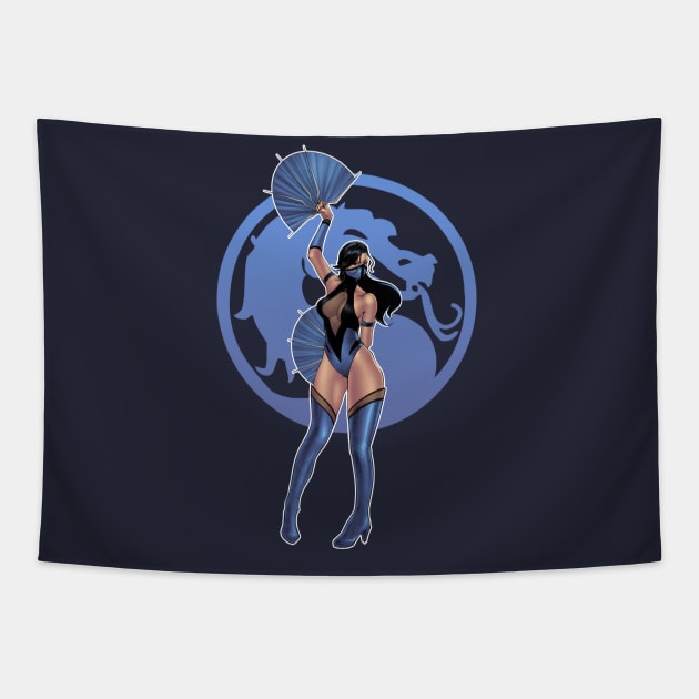 Kitana Fans Out! Tapestry by andresob