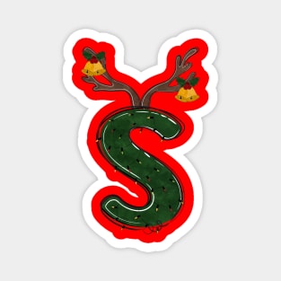 Letter S - Christmas Letter Magnet