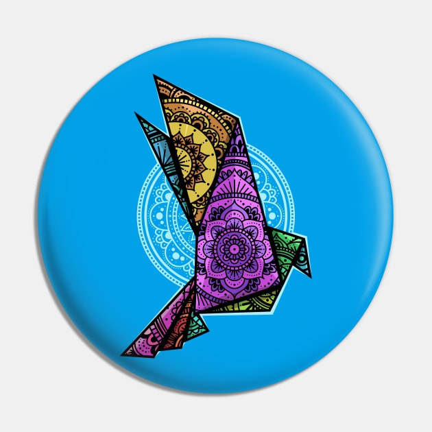 Mandala Bird Chromatic Pin by ArtisticDyslexia