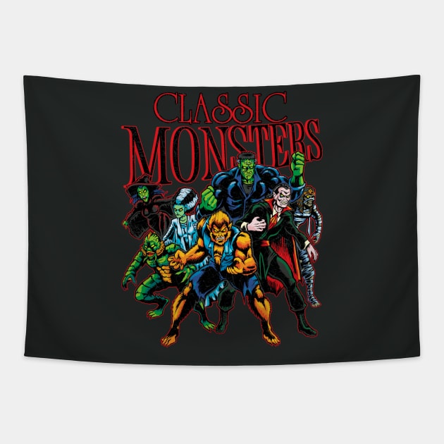 Classic Monsters Tapestry by Andriu