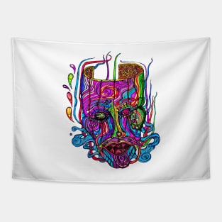 Psychedelic Mask Tapestry