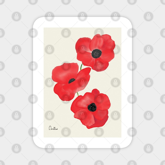 Poppies Magnet by annalisaamato