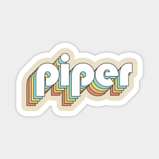 Piper - Retro Rainbow Typography Faded Style Magnet