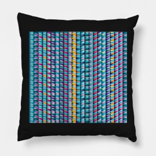 Blue triangles and stripes pattern Pillow