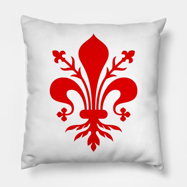 Florence Italy Fleur De Lis Sticker Pillow by aterkaderk