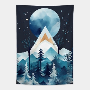 Winter Mountains Tapestry