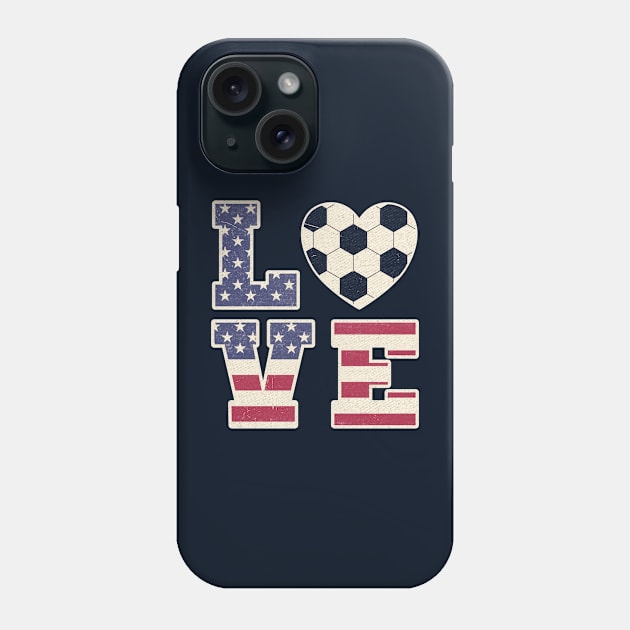 USA Soccer - Love Soccer Heart Phone Case by Numero14