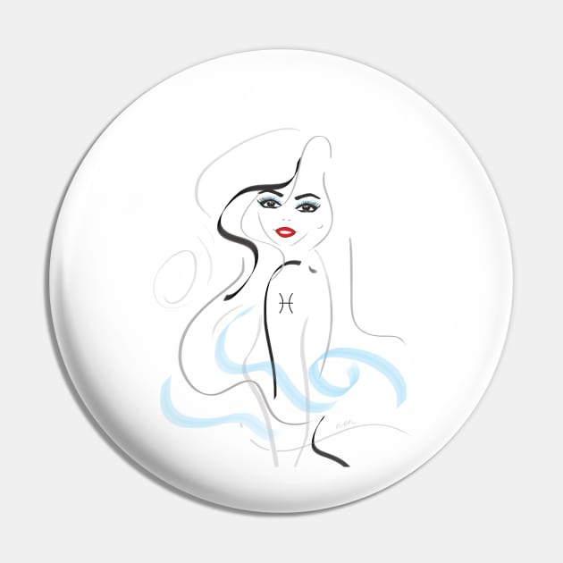 pisces zodiac sign minimalistic line art illustration Pin by chandelier2137