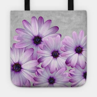 Purple Daisies and Gray Tote