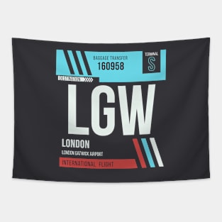 London (LGW) Airport Code Baggage Tag Tapestry