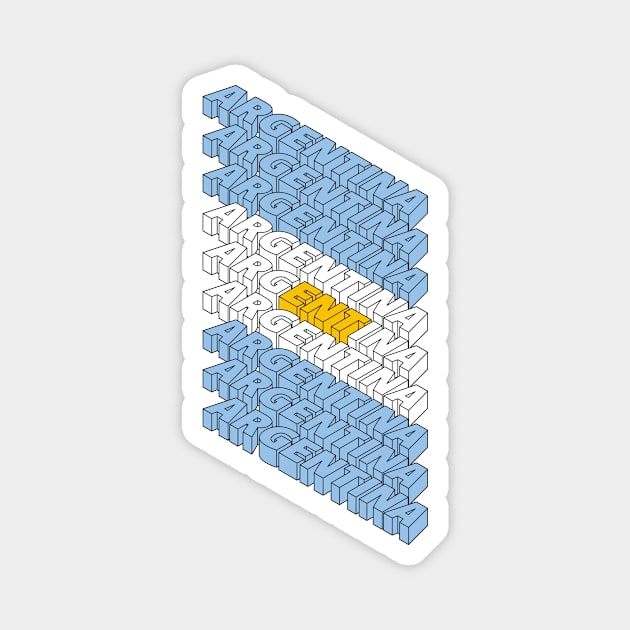 Geometric Argentina type flag Magnet by stu-dio-art