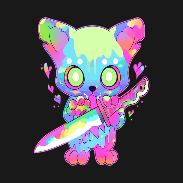 Cute EDM Trippy Festival Psychedelic Cat Rave by QQdesigns