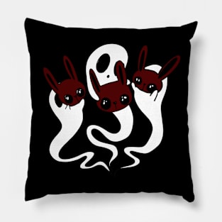 Ghosts with bunny masks Pillow