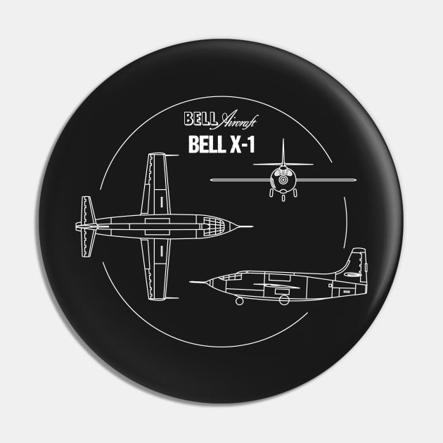 Bell X-1 Supersonic Aircraft Sound Barrier Rocket Shirt Pin by stearman