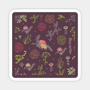 Elegance Seamless pattern with flowers Magnet