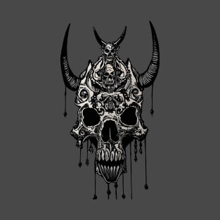 Tribal Tattoo Bulls Skull T-Shirt