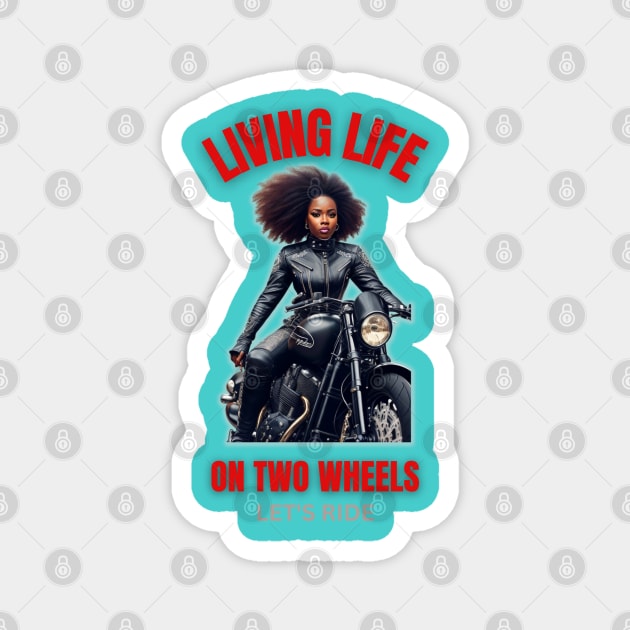 Black Girl Biker Magnet by masksutopia