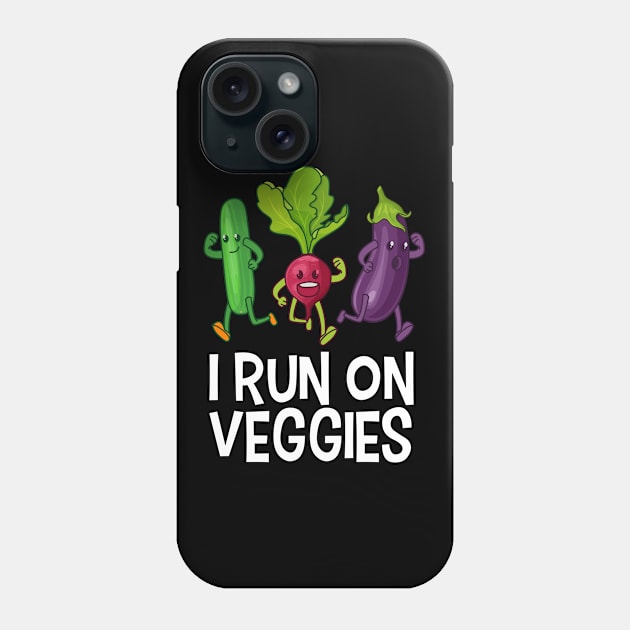 I Run On Veggies Vegan Vegetarian Gift Phone Case by Delightful Designs