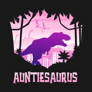 Auntiesaurus T-Rex Auntie Saurus Matching Dinosaur T-Shirt