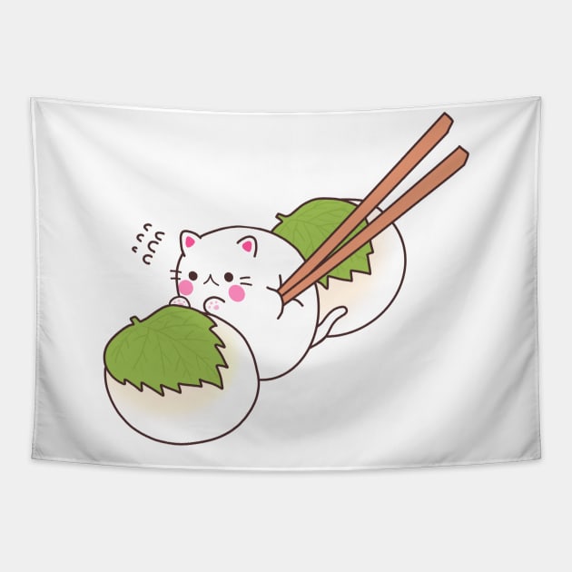 Mochi Cat Tapestry by Miri Art