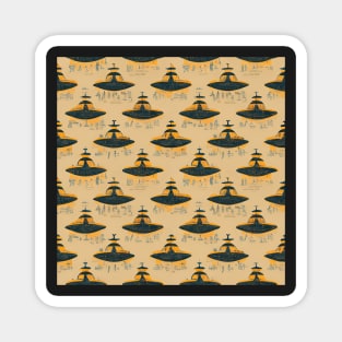 Alien hieroglyphs seamless pattern Magnet