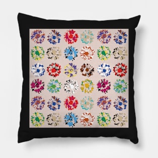 Vibrant summer flowers silhouettes Pillow