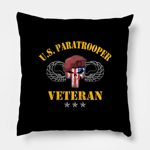 US Paratrooper Army Veteran Airborne Division Veterans Day Gift Pillow by floridadori