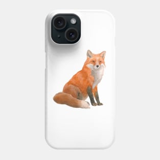 Red Fox Watercolour Painting Phone Case