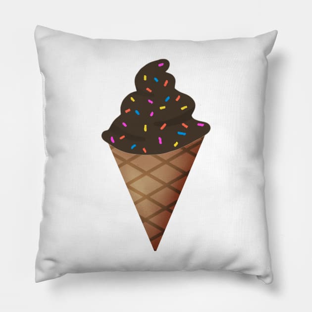 Chocolate Ice Cream With Sprinkles Pillow by Kelly Louise Art