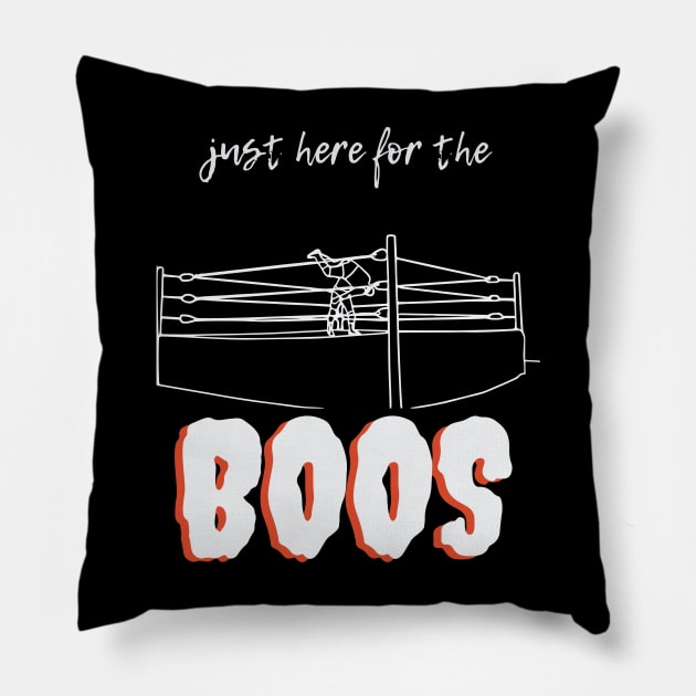 Ring Cheers: Embrace the Boos, Wrestling Fan Edition Pillow by pixelcat