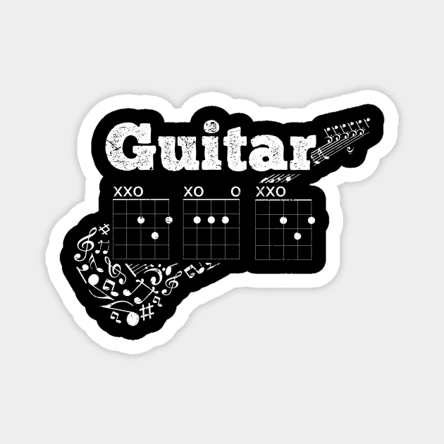 Funny father's gift Guitar Chords Saying Dad, Guitar Dad T-shirt for Music Lover Magnet by SunArt-shop