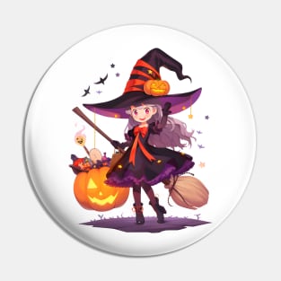 Witch Halloween Tee Pin