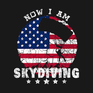 US Retro Vintage Skydiver Skydiving Parachuting Skydive Gift T-Shirt